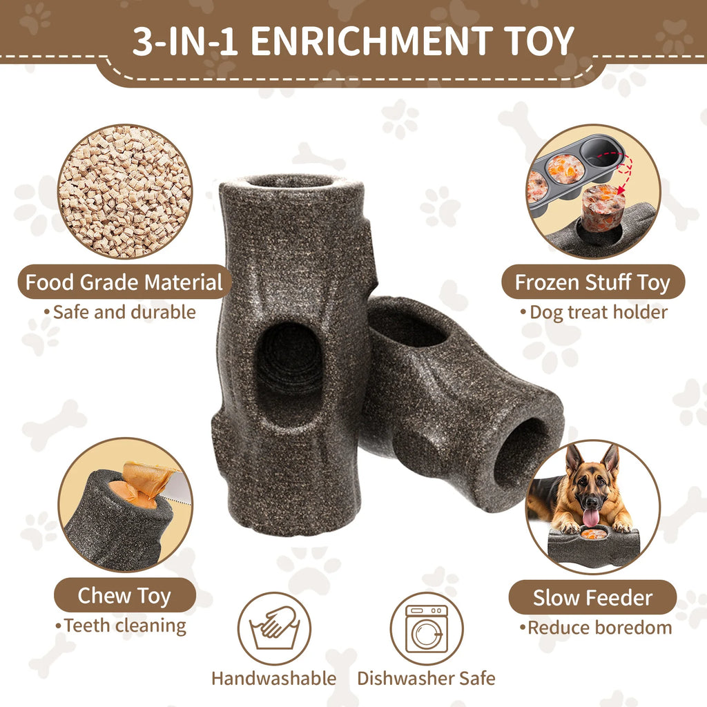 Freezable Treat Dispenser Dog Toy with Freezer Tray – Interactive Enrichment Toy That Keeps Dogs Busy