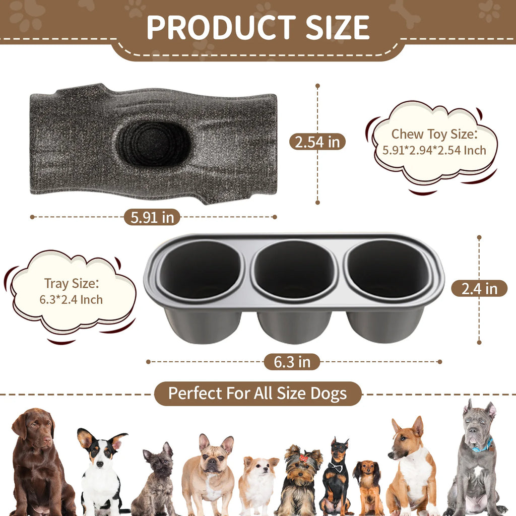 Freezable Treat Dispenser Dog Toy with Freezer Tray – Interactive Enrichment Toy That Keeps Dogs Busy