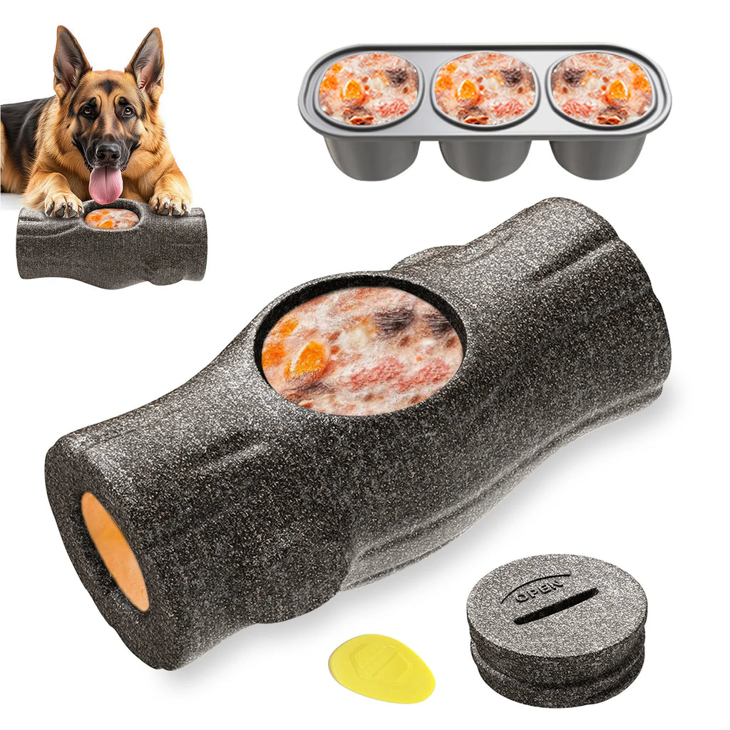 Freezable Treat Dispenser Dog Toy with Freezer Tray – Interactive Enrichment Toy That Keeps Dogs Busy